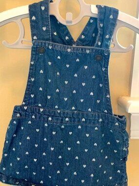 Small Wonders Baby Girl Denim Overalls Dress Size 6 9 Months